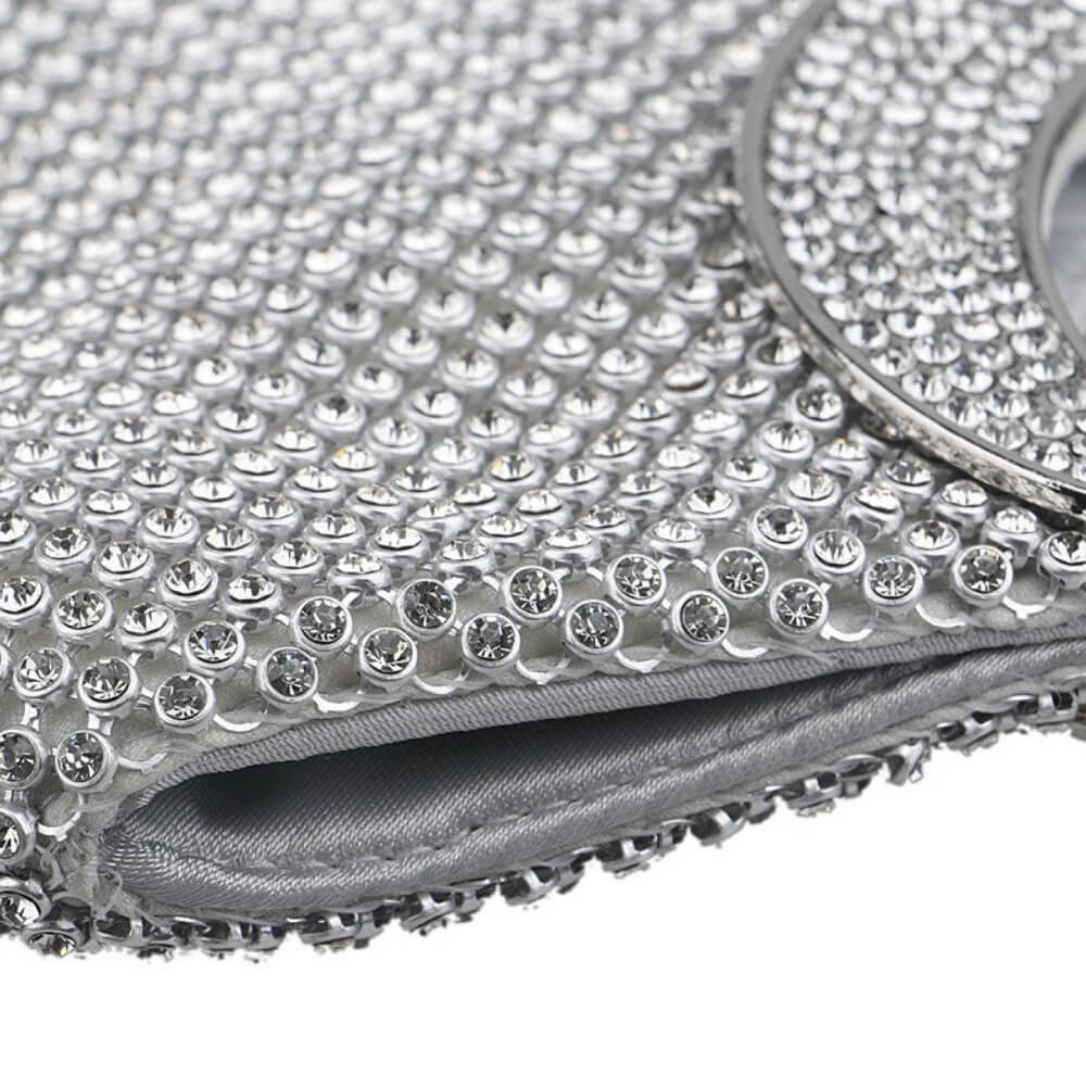 Bucket Luxurious Evening Bag Anna showing the material up close - BELLE DE SOIREE ANNA bucket party bag