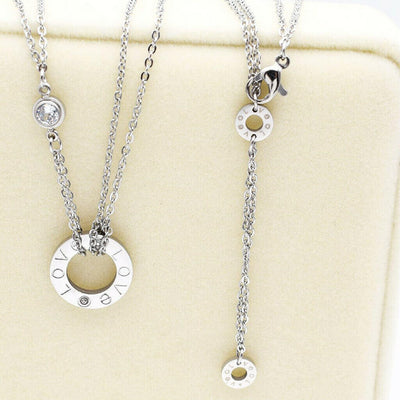 18K Gold Plated- "The Love" Necklace- silver-belledesoiree.com