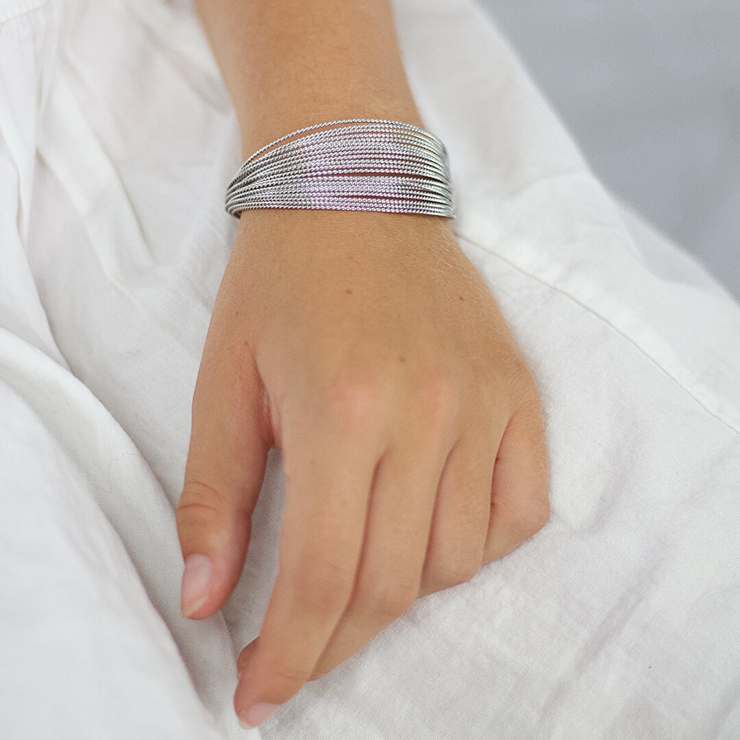 Three Colour Wire Bangles-BELLEDESOIREE