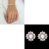 Diamante Crystal Earrings + Crystal Pearl Rose Gold Bracelet