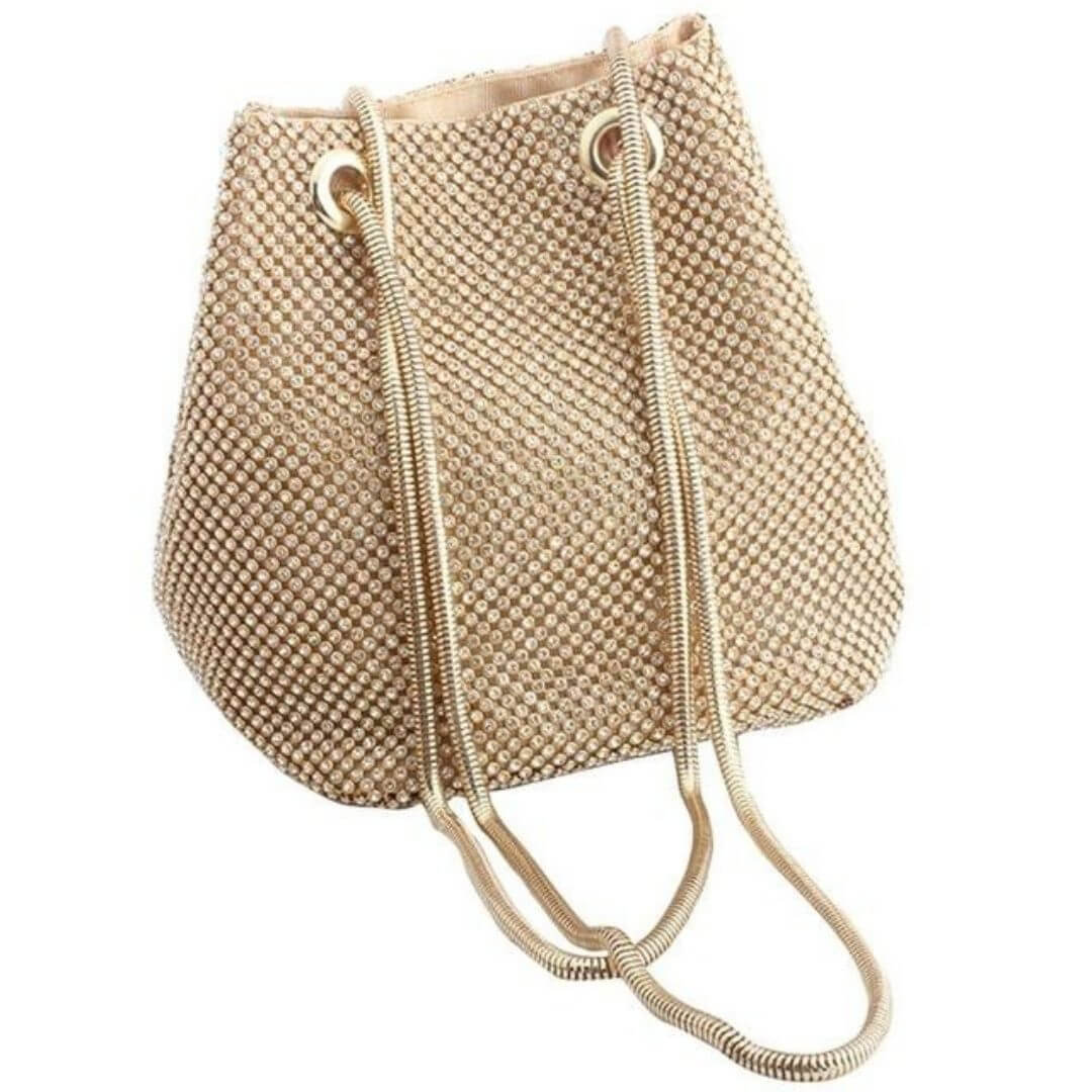 Rhinestone Gold bag- Belle de Soiree party Rhinestone bags
