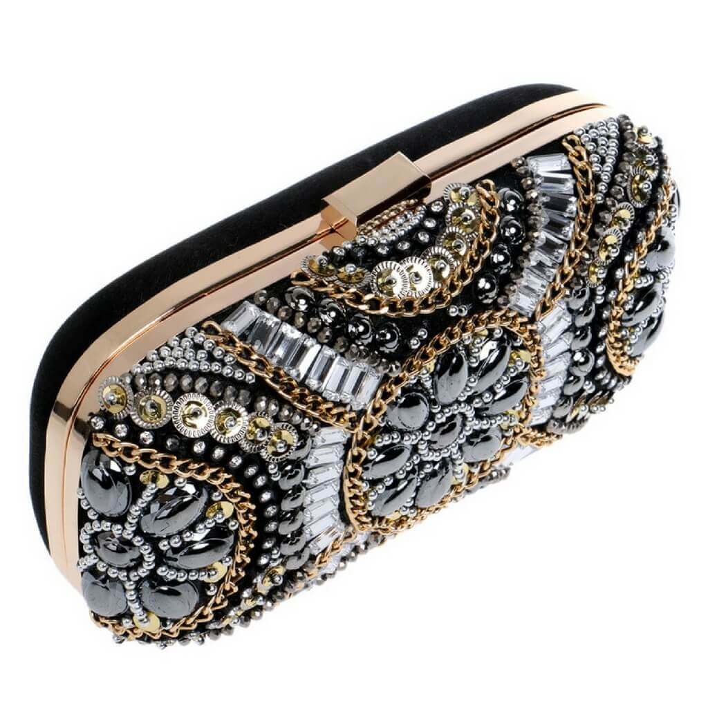 The Flashy clutch bag shown on the side - Belle de Soiree, the Flashy clutch bag