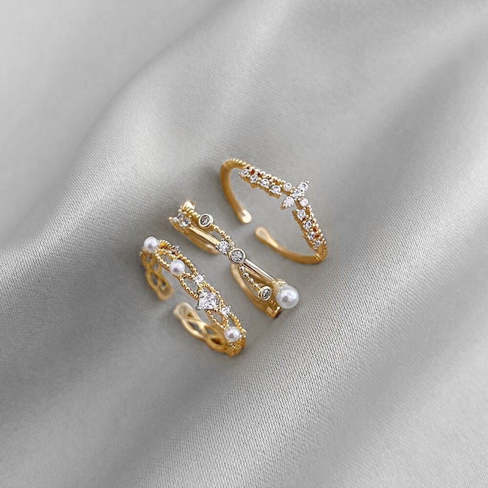 Vintage Gold Chain Rings Tiara