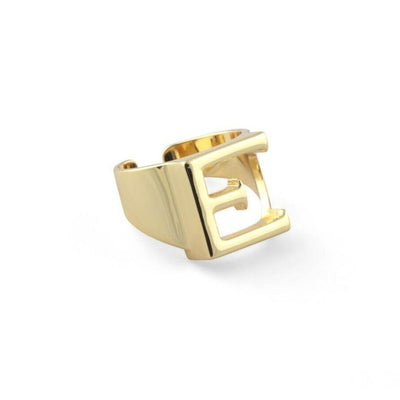 Gold Color Letter Adjustable Ring E