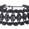 Mary Stunning Black Rhinestone Choker Necklace- belledesoiree.com