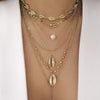 Vintage Gold Shell Choker Necklaces Touquet