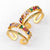 Rainbow gold & colourful ring 