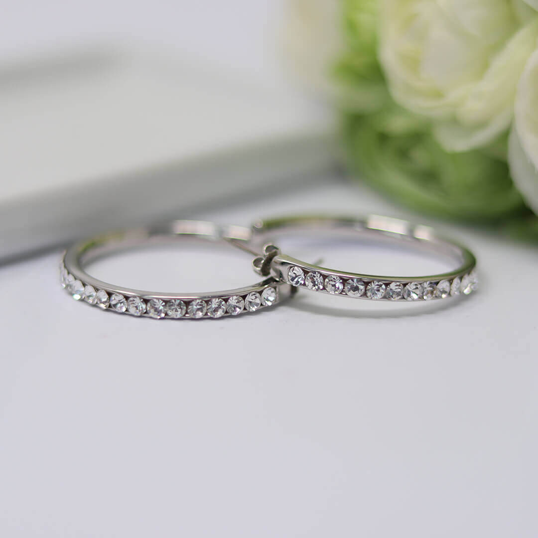 beautiful white gold hoop earrings