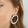 woman with blond hair wearing the rhinestones stud earrings- belle de soiree