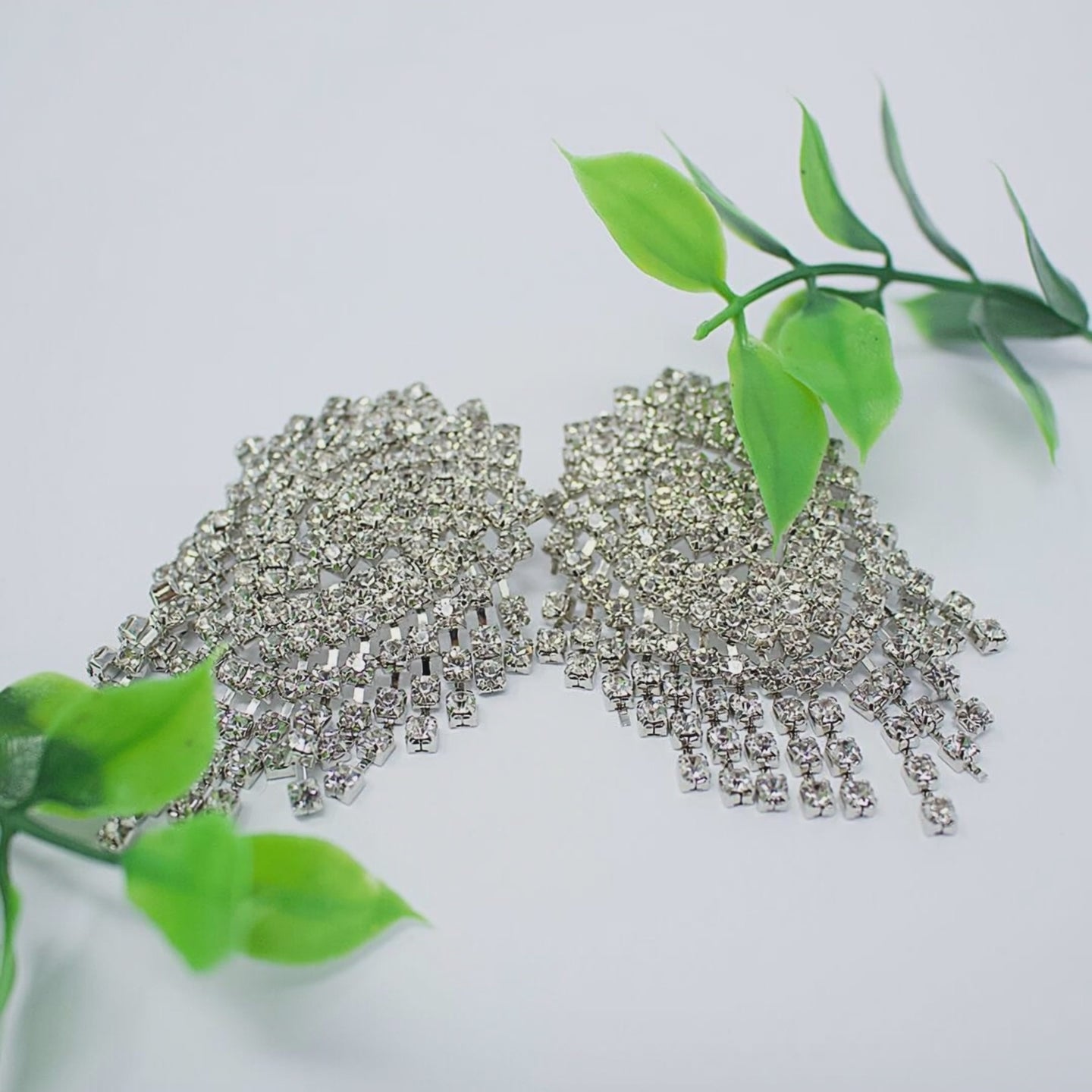  Rhinestone Big Stud Earrings Ellie - belledesoiree