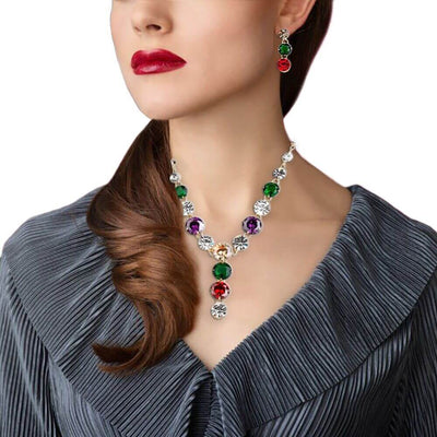"The Marquise" Fancy Zirconia Jewellery Set- belledesoiree.com