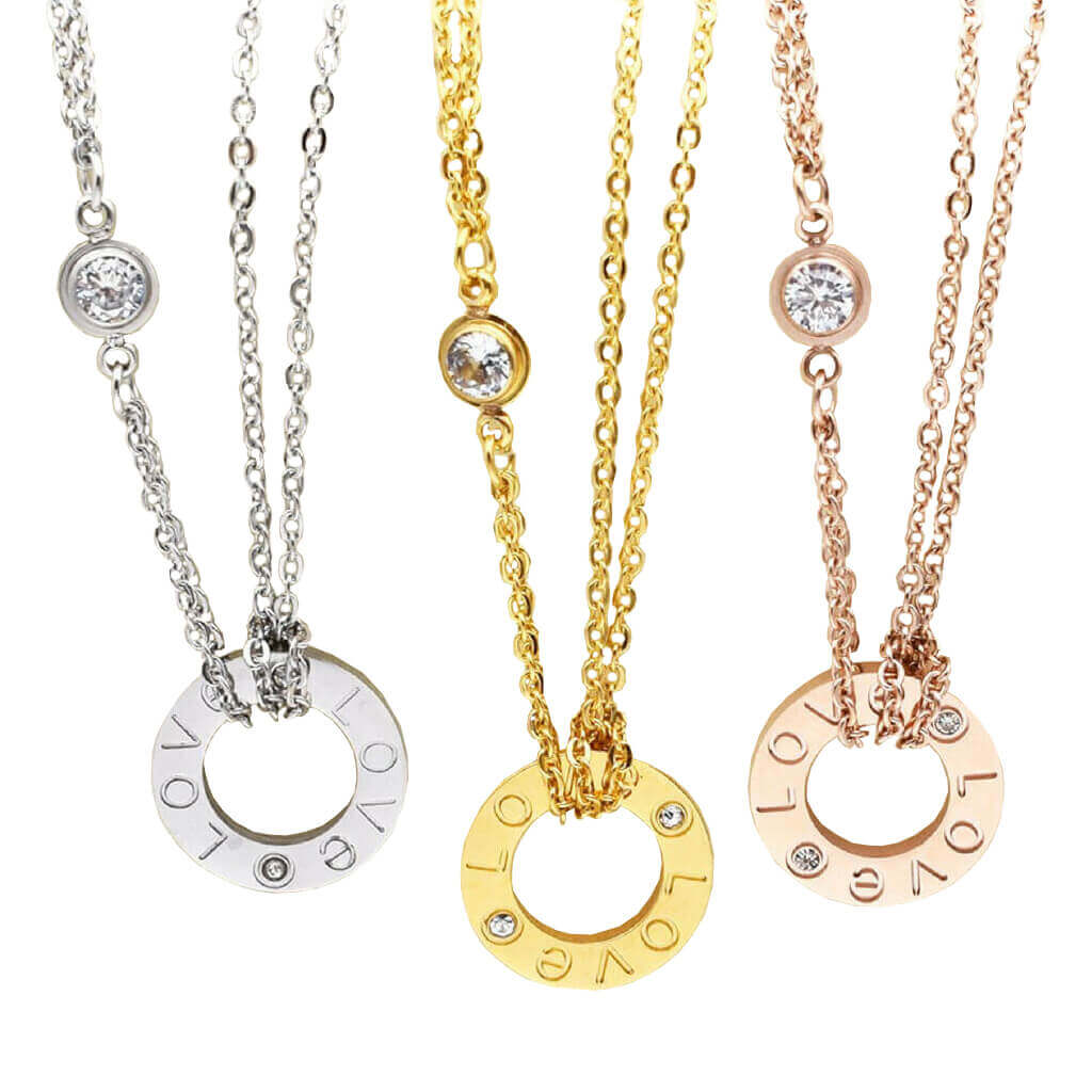 18K Gold Plated- "The Love" Necklace-BELLEDESOIREE