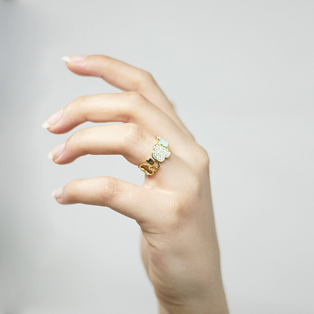 Adjustable Dream Cloud Ring 18k Gold Plated-belledesoiree