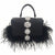 Elegant Rhinestone Black  Messenger Bag Acadia  - belledesoiree.com