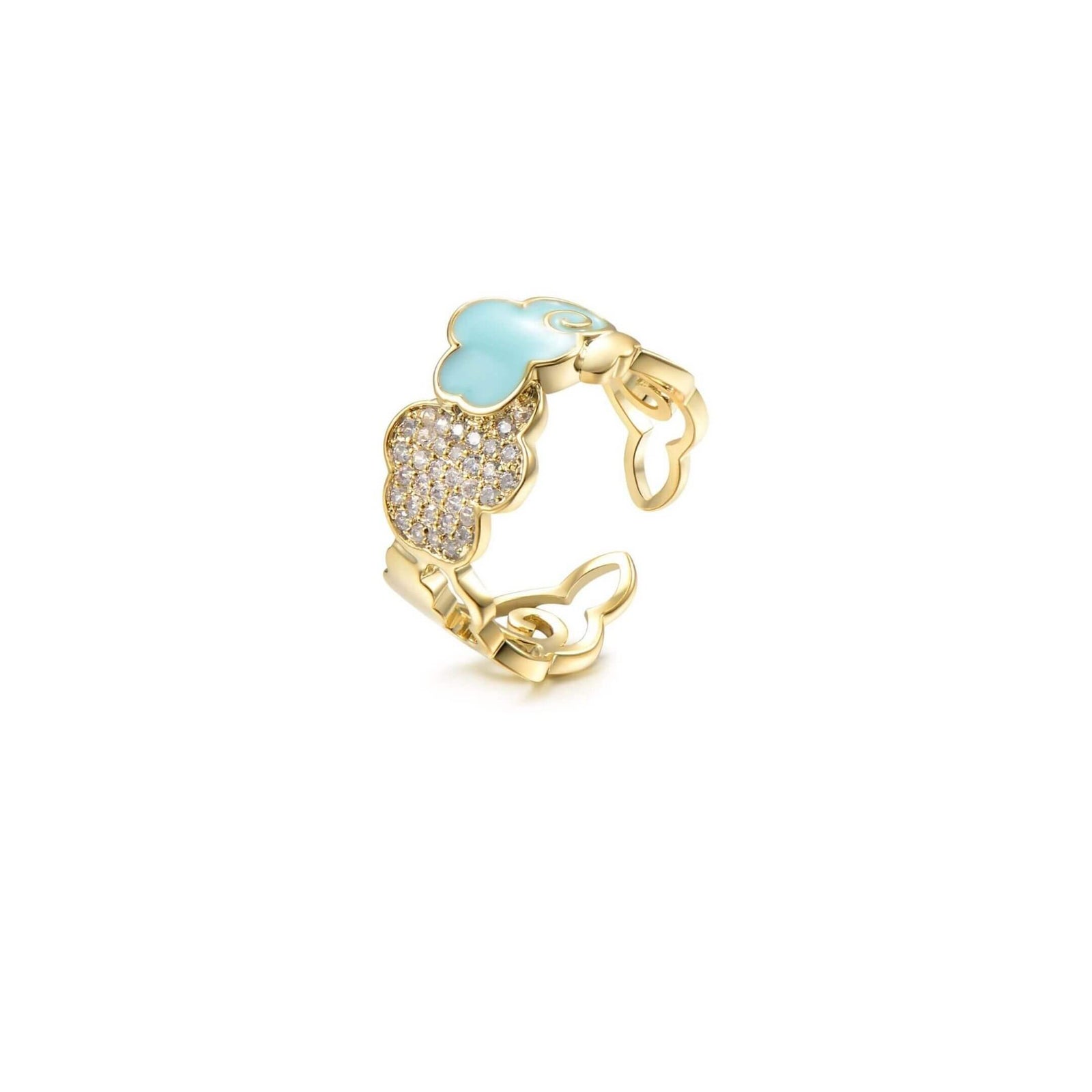 Adjustable Dream Cloud Ring 18k Gold Plated-belledesoiree