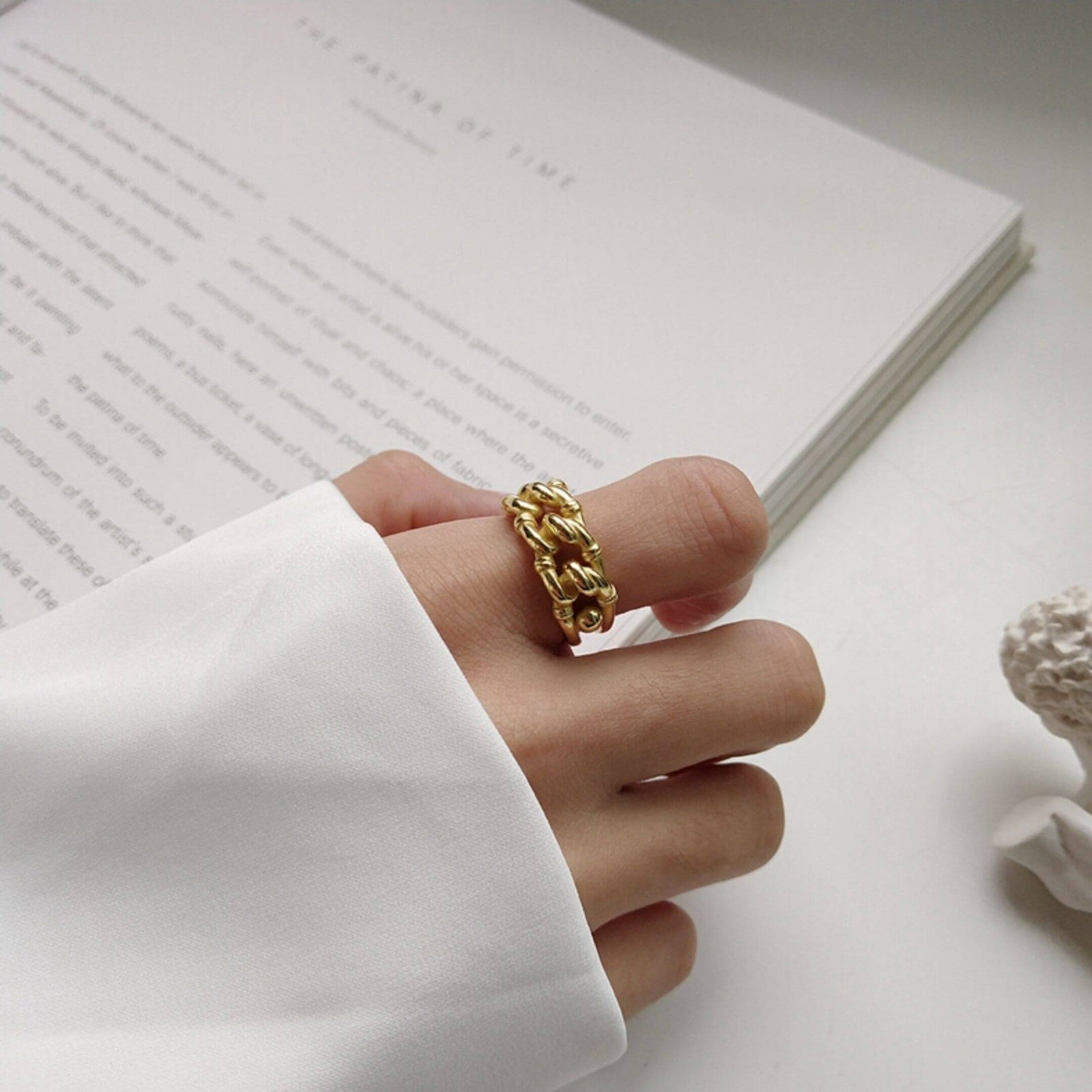  Adjustable Gold Weave Ring -BELLE DE SOIREE  gold weave ring