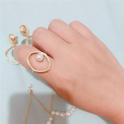 Pearl Bracelet & Ring with Matching Earrings Set Amanda