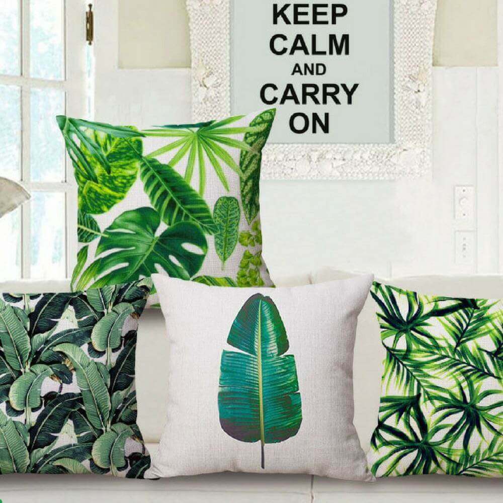 Green Leave Cushion Covers &quot;The leaves of the fruit&quot;   belledesoiree.com