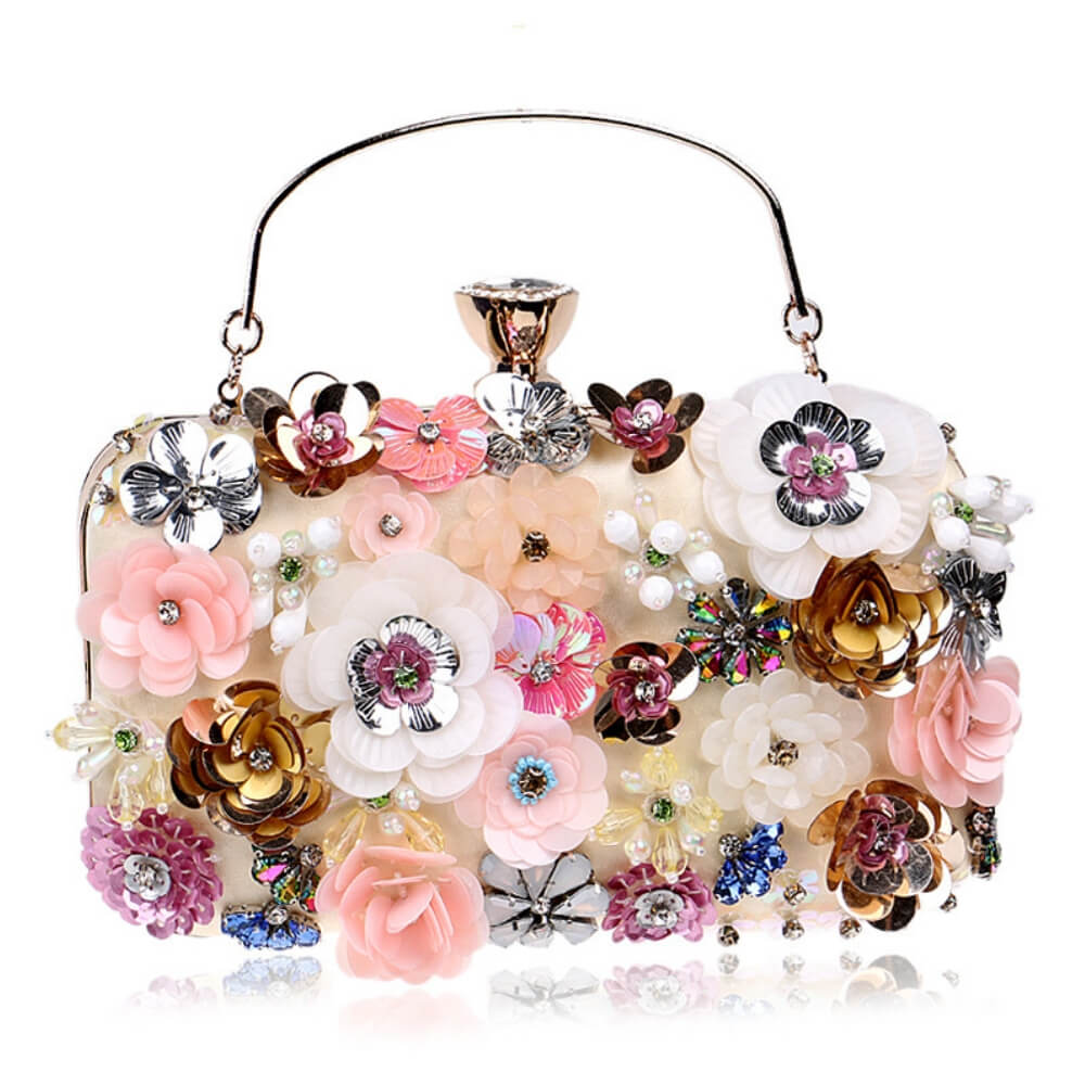 Satin Rhinestones Bag Iris   - belledesoiree.com