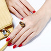 "The Clothilde" Black & Gold Ring- belledesoiree.com