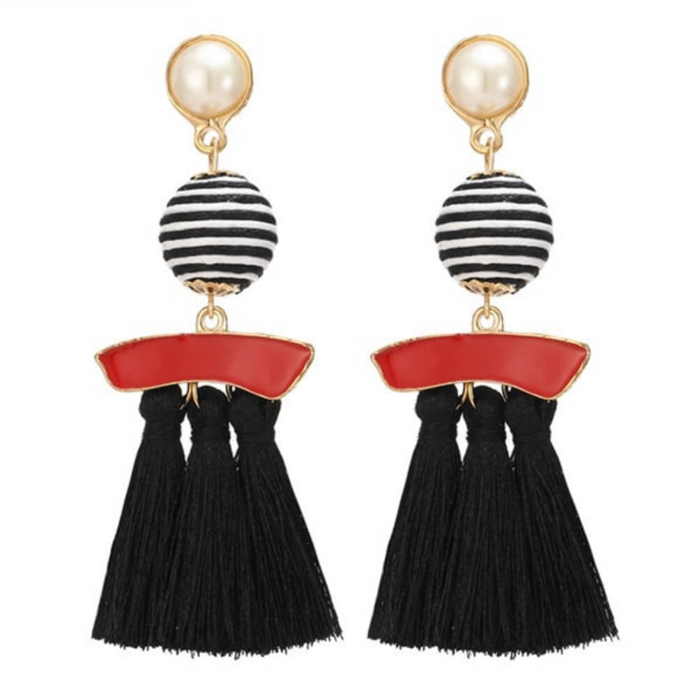 &quot;The Fringes&quot; Tassel Earrings- belledesoiree.com