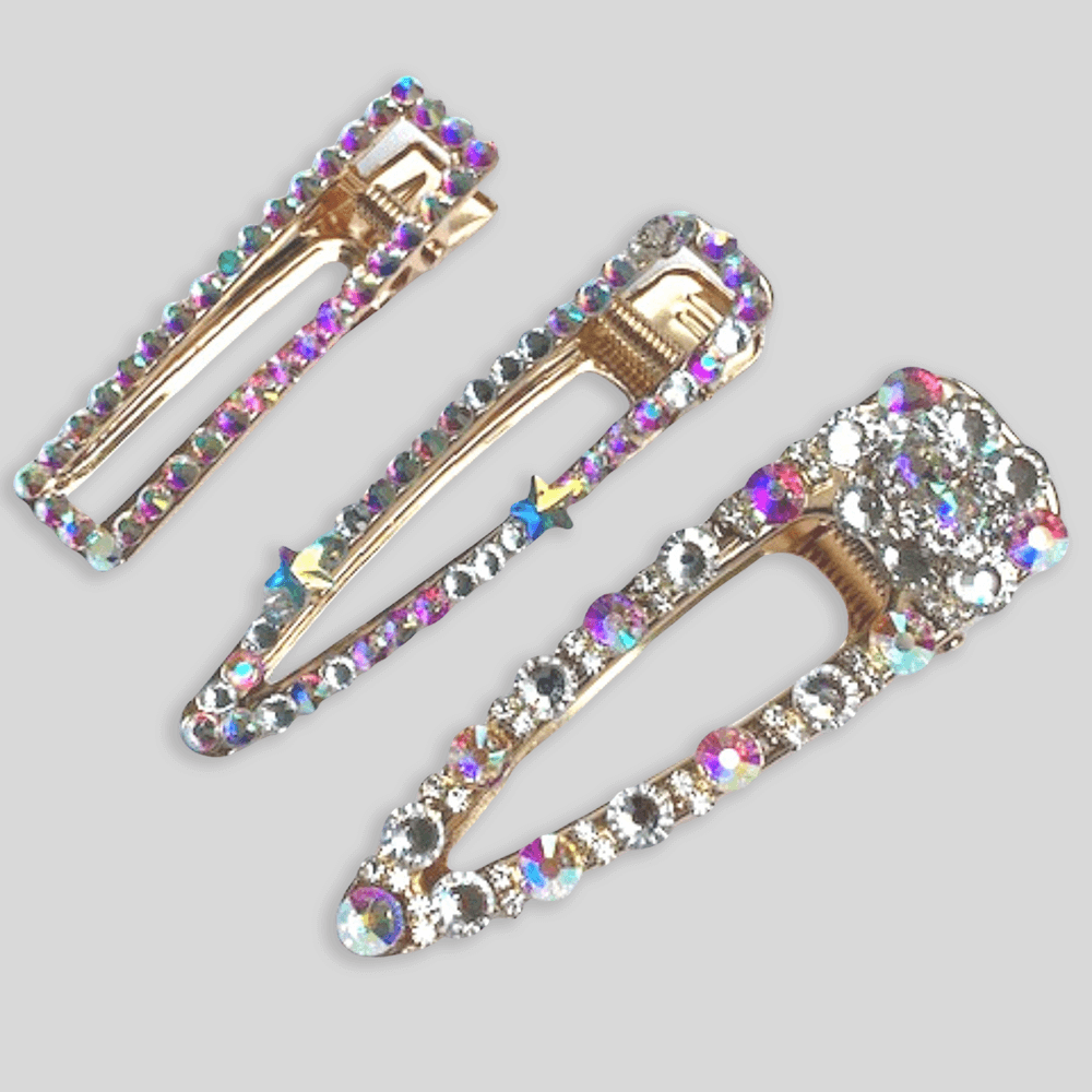 Big 3 Crystal Clips-belledesoiree