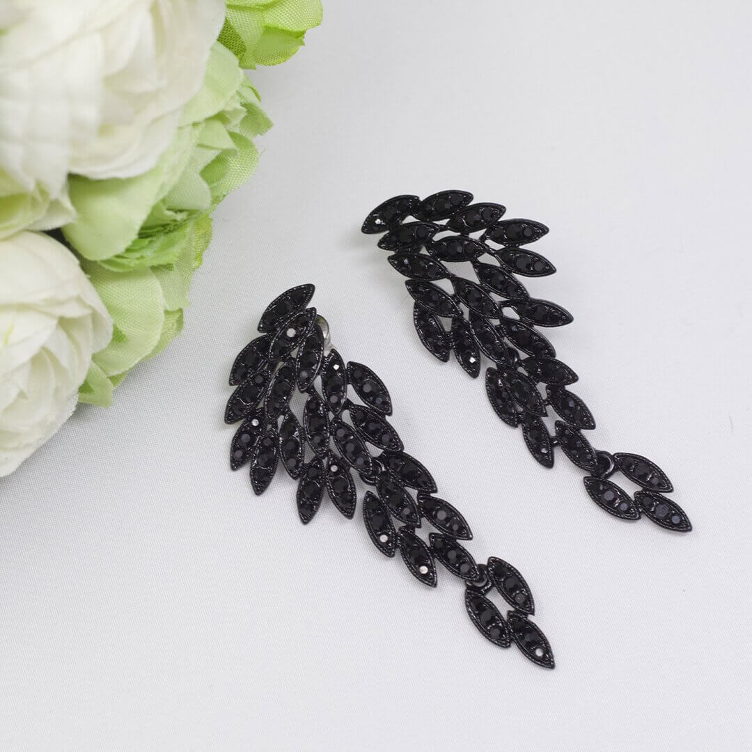 Black chandelier Crystal Earrings Set-Belle de Soiree black chandelier earrings