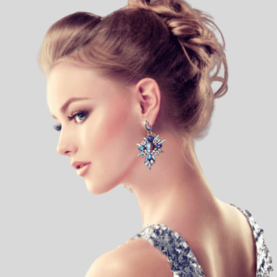 Blue Luxury Pendant Earring