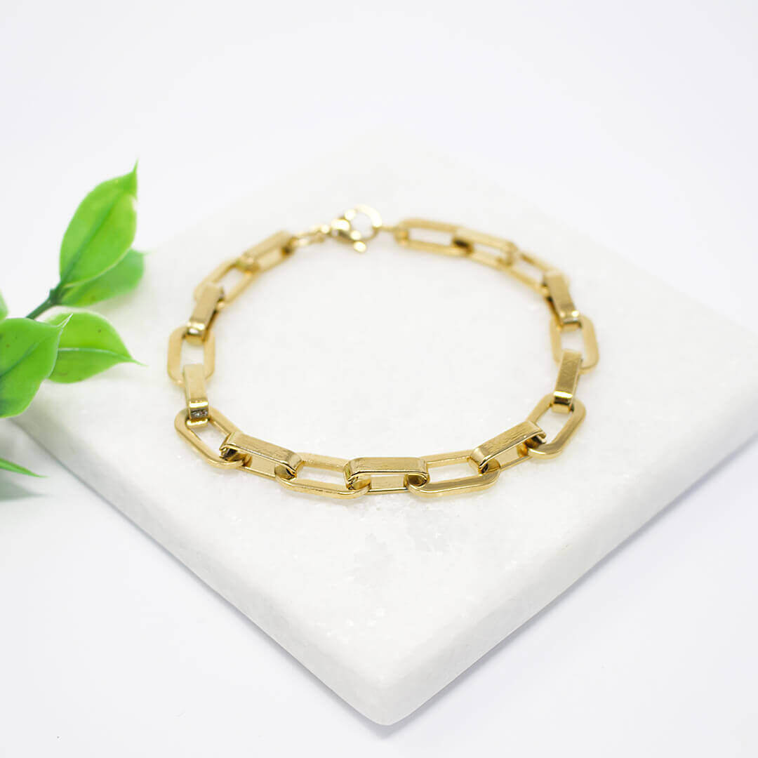 Bright & Bold Gold Filled Unisex Link Bracelet- BELLE DE SOIREE unisex bracelet