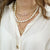 Multi-Layered Pearl Choker Statement Necklace Cavalaire 