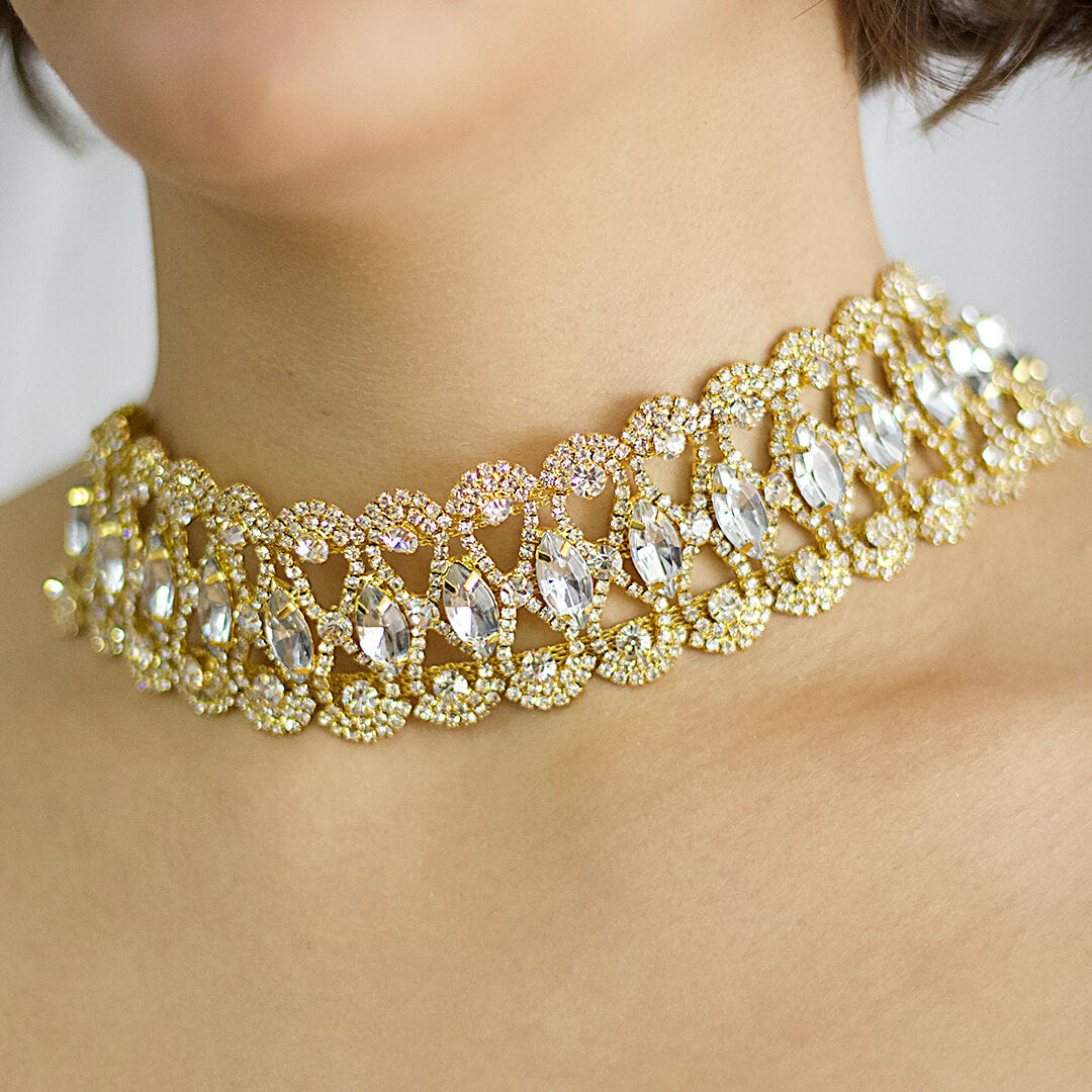 Chunky Rhinestone Statement Necklace