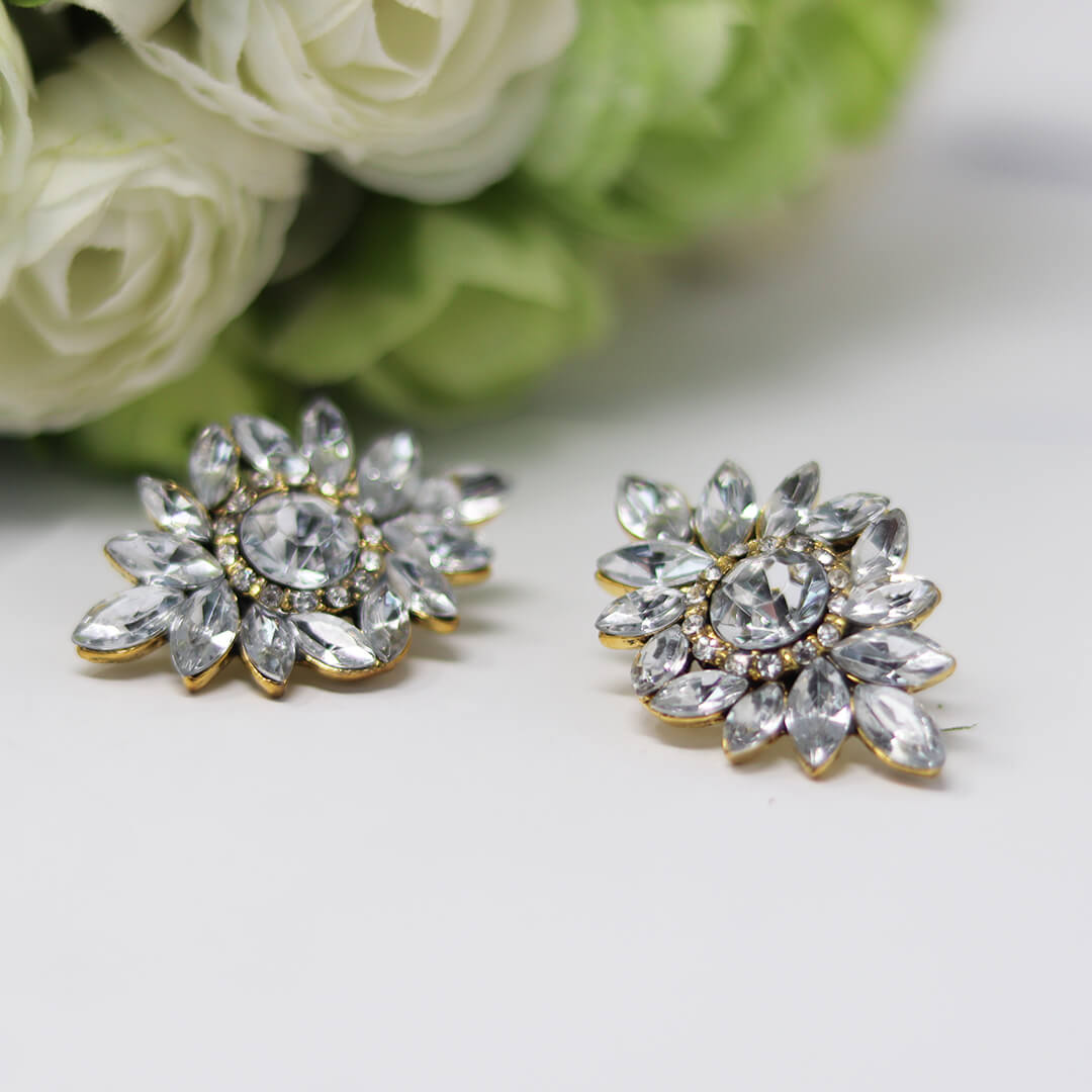 Clear Ariana Stud Various Colour Earrings diamond -Belledesoiree