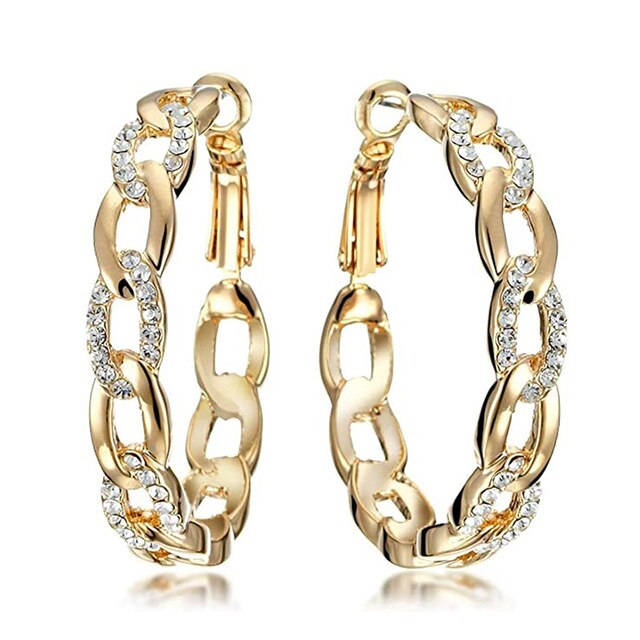 Crossover Gold Hoop Earrings Tanya- belle de soiree Tanya