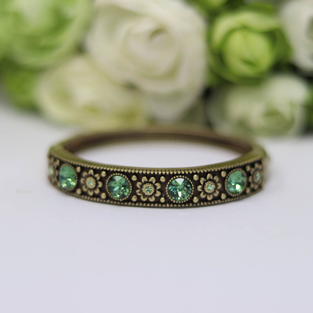 Crystal & Rhinestone Bangle Bracelet Nina- BELLEDESOIREE