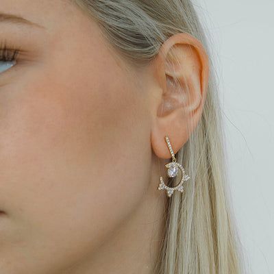 Diamante Gold Chandelier Earrings