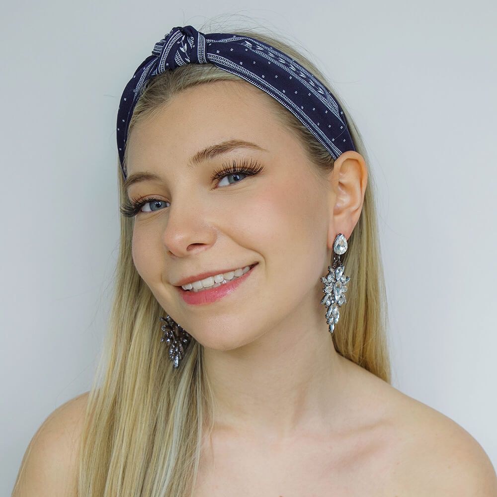 Blue & Diamond Luxury Pendant Earrings-belledesoiree Diamond earrings