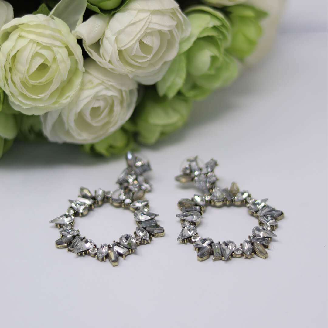 Crystal Drop Earrings - BELLE DE SOIREE earrings Convex