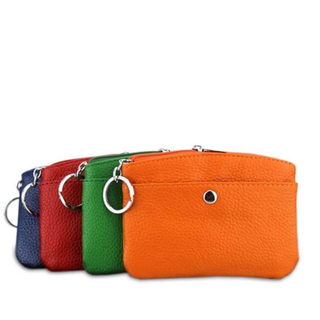 Genuine Leather Mixt Colour Purses-Belle de Soiree blue, red, green &amp; orange genuine leather purses