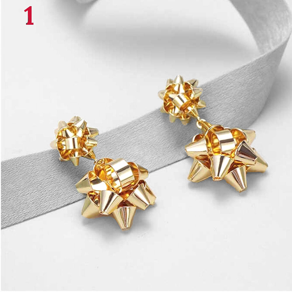 Gold Colour Christmas Earrings-ELLEDESOIREE