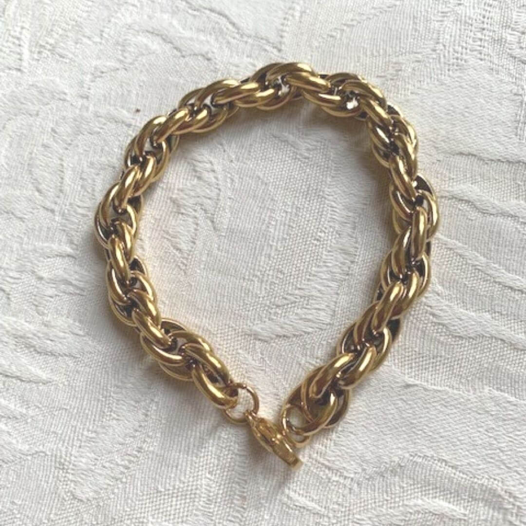 Gold Link Bracelet-belledesoiree