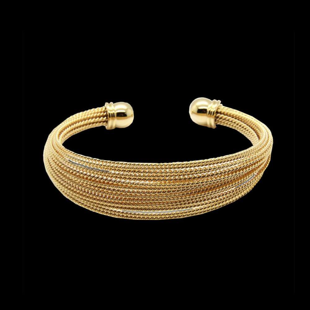 Three Colour Wire Bangle - belledesoiree.com