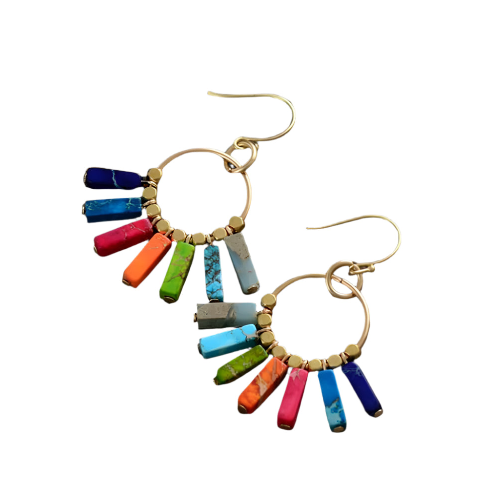 Handmade Semi-precious Stone Earrings- belledesoiree.com