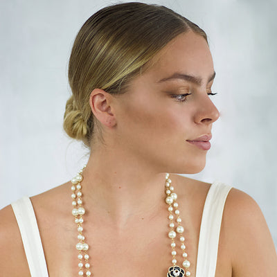Pearl Earrings & Matching Pearl Necklace Irina