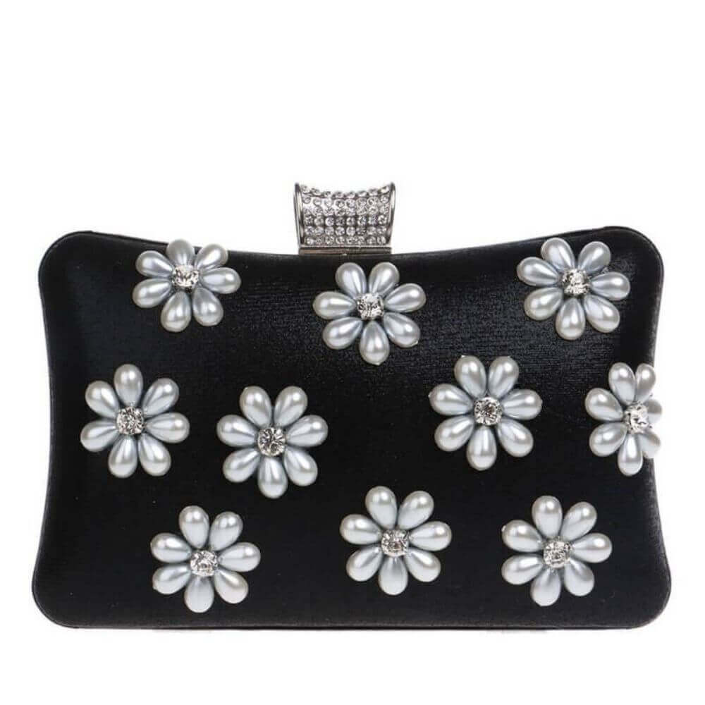Black with pearls Evening Bag- belle de soiree colourful Lili clutch bag