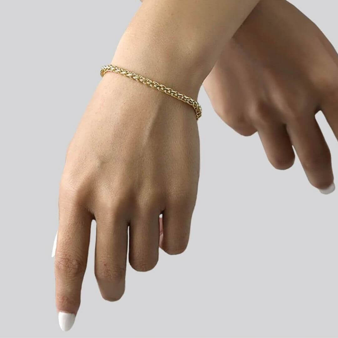 Luxurious 18K Gold Chain Bracelet-BELLE DE SOIREE gold bracelet