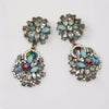 Multi Color Vintage Crystal Statement Earrings