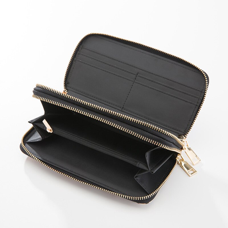 Open Large Women Leopard Zipper Wallet Purse-BELLEDESOIREE