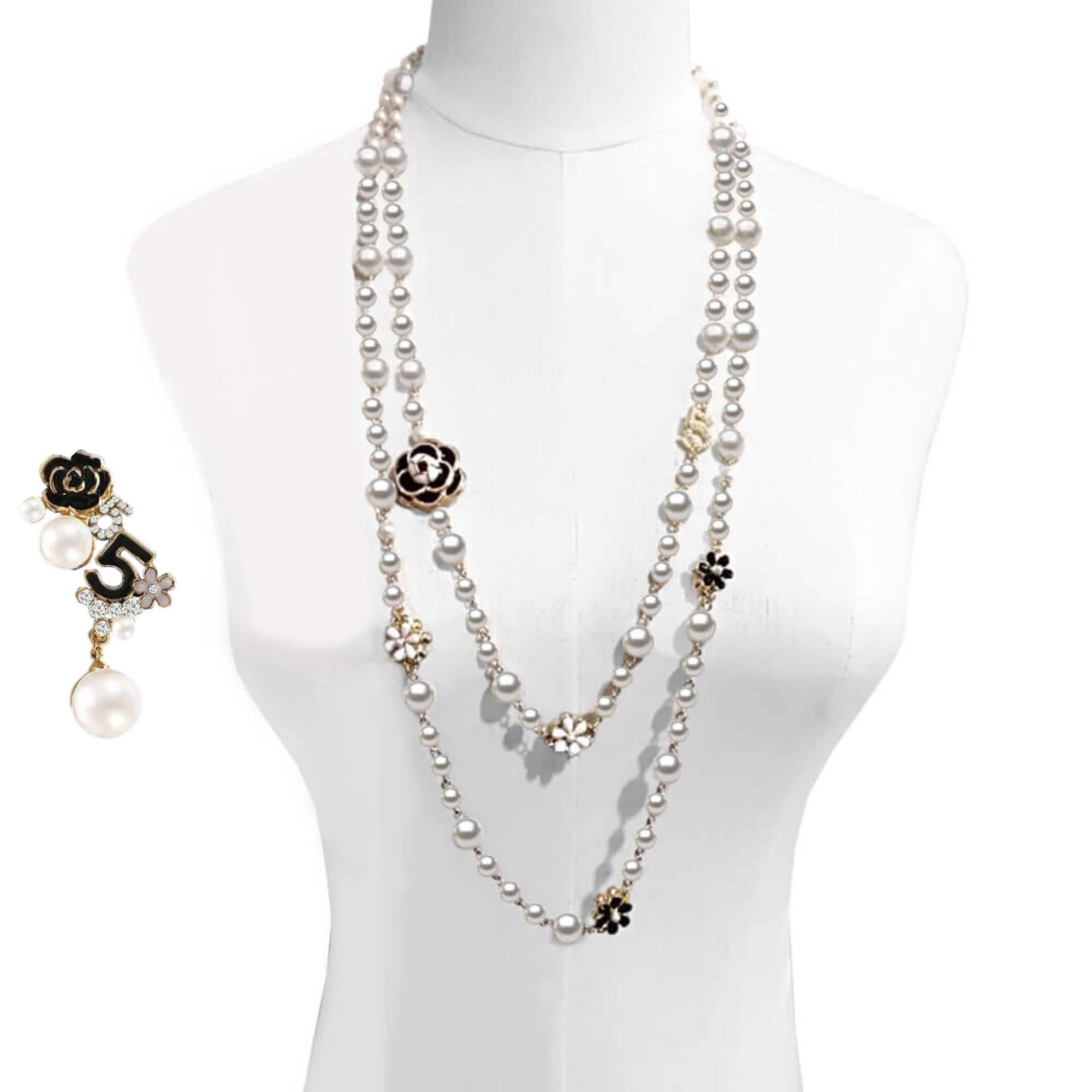 Pearl Earrings & Matching Pearl Necklace Irina 