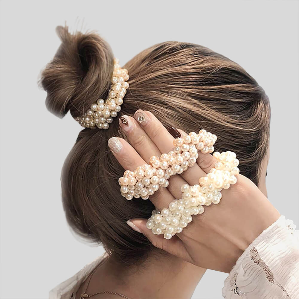 Pearly Hair Ties-belledesoiree