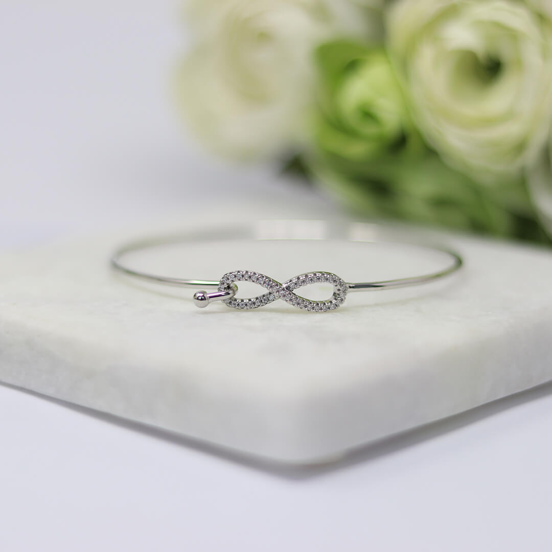 Platinum-Plated infinity bracelet- BELLEDE SOIREE INFINITY BRACELET